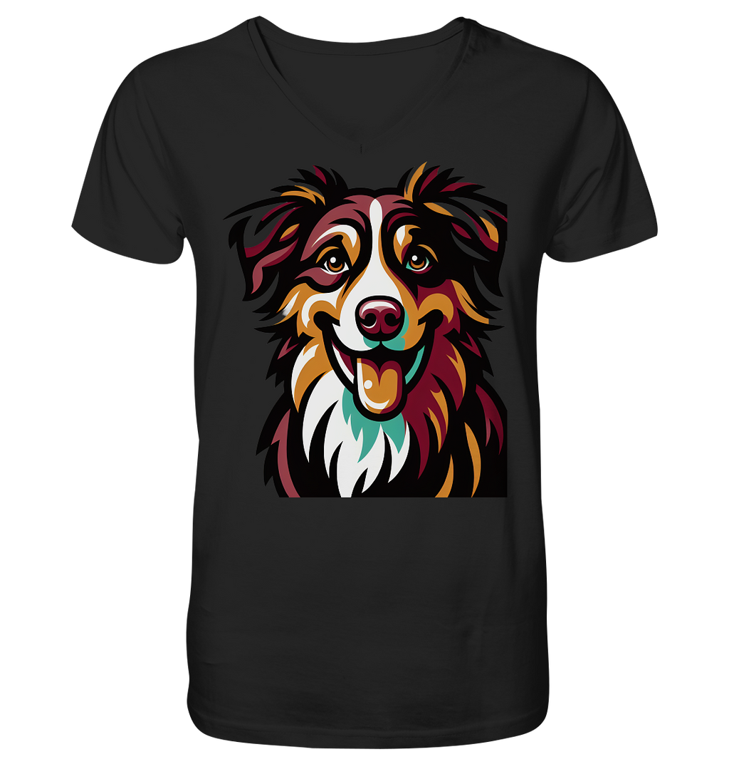 Australian Shepherd Hund - personalisierbar - Mens Organic V-Neck Shirt