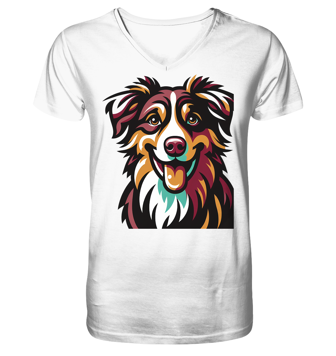 Australian Shepherd Hund - personalisierbar - Mens Organic V-Neck Shirt