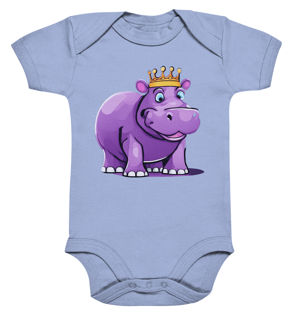 Hippo Queen Cute - personalisierbar - Organic Baby Bodysuit