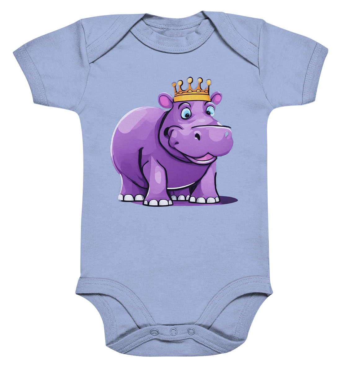 Hippo Queen Cute - personalisierbar - Organic Baby Bodysuit