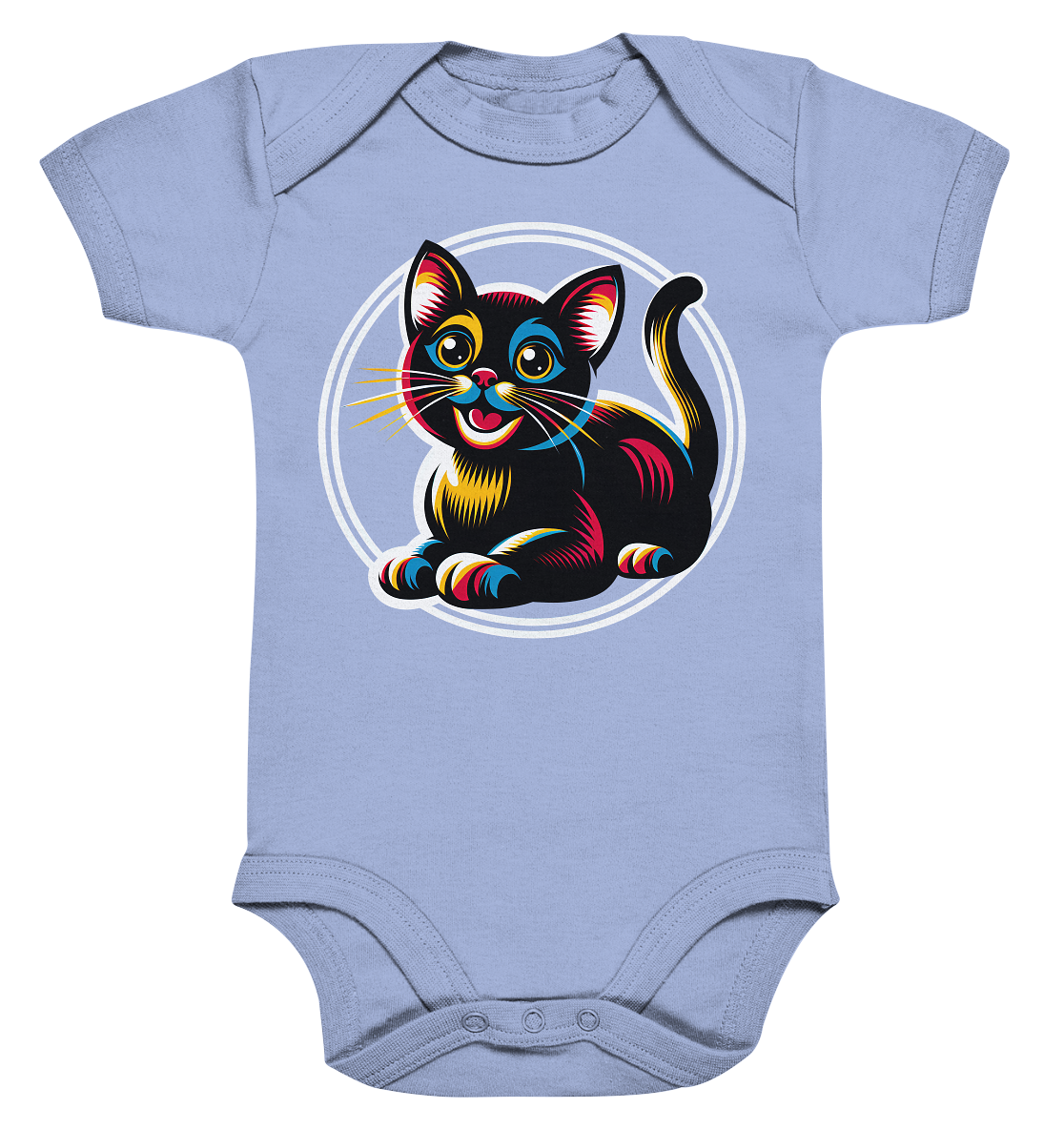 Kätzchen Pop Art - personalisierbar - Organic Baby Bodysuit
