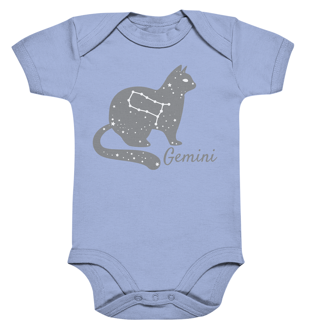 Sternzeichen Katze Zwilling - personalisierbar - Organic Baby Bodysuit