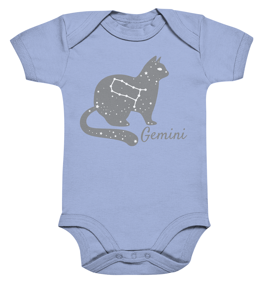 Sternzeichen Katze Zwilling - personalisierbar - Organic Baby Bodysuit