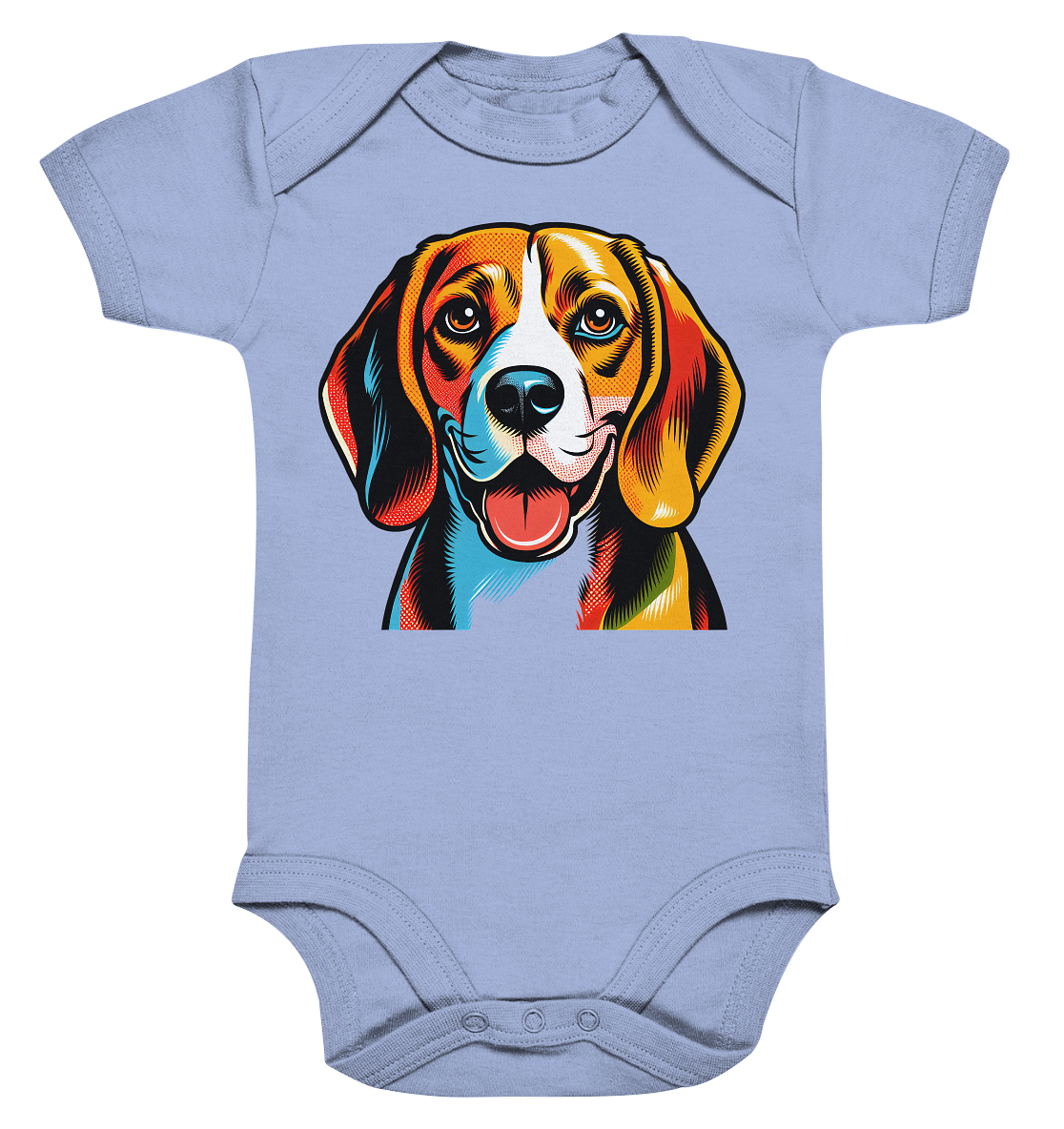Beagle Pop Art - Personalisierbar - Organic Baby Bodysuit