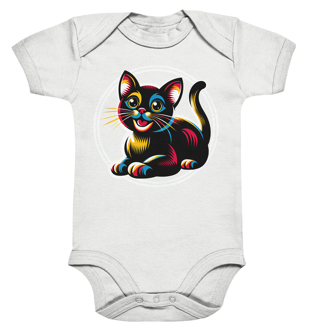Kätzchen Pop Art - personalisierbar - Organic Baby Bodysuit
