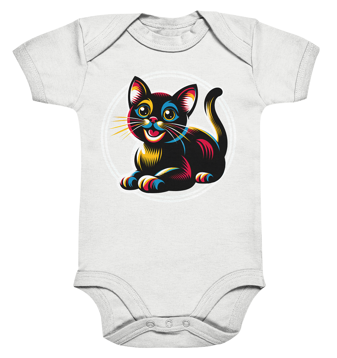 Kätzchen Pop Art - personalisierbar - Organic Baby Bodysuit