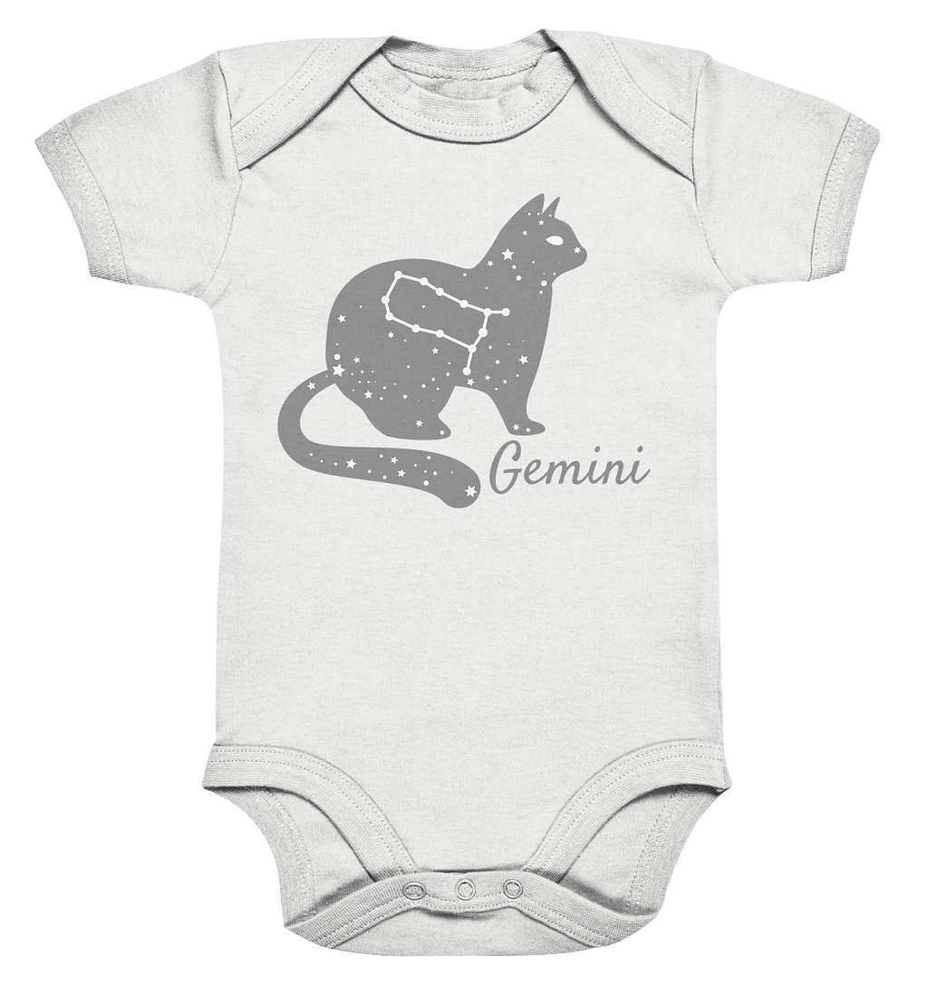 Sternzeichen Katze Zwilling - personalisierbar - Organic Baby Bodysuit