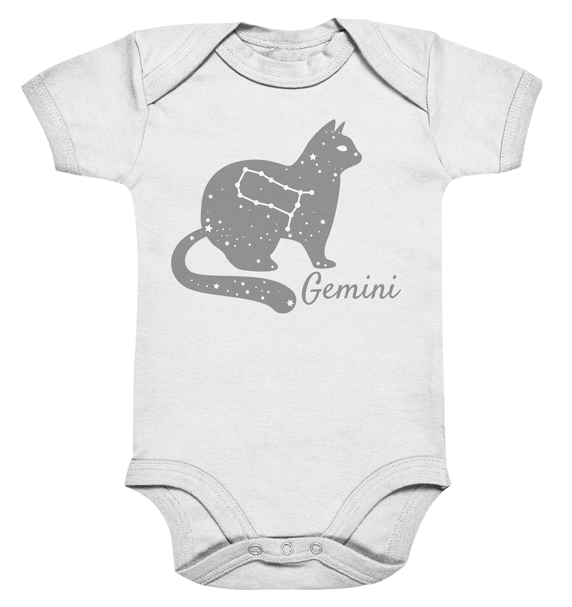 Sternzeichen Katze Zwilling - personalisierbar - Organic Baby Bodysuit