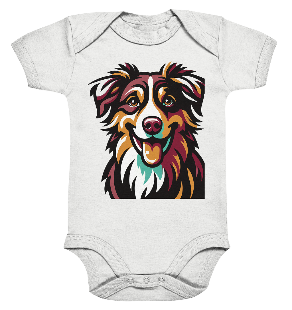 Australian Shepherd Hund - personalisierbar - Organic Baby Bodysuit