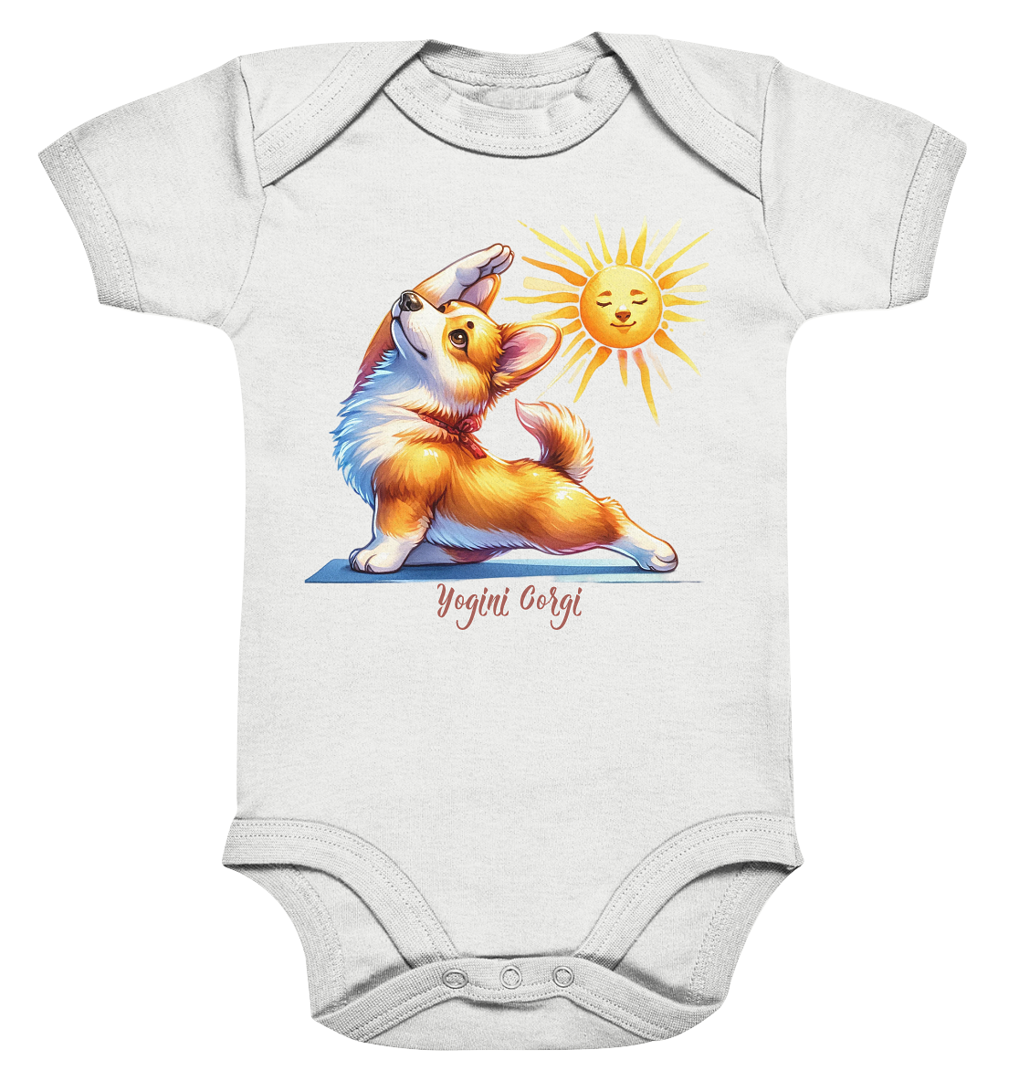 Yoga Corgi Hund yogini Gorgi - personalisierbar - Organic Baby Bodysuit