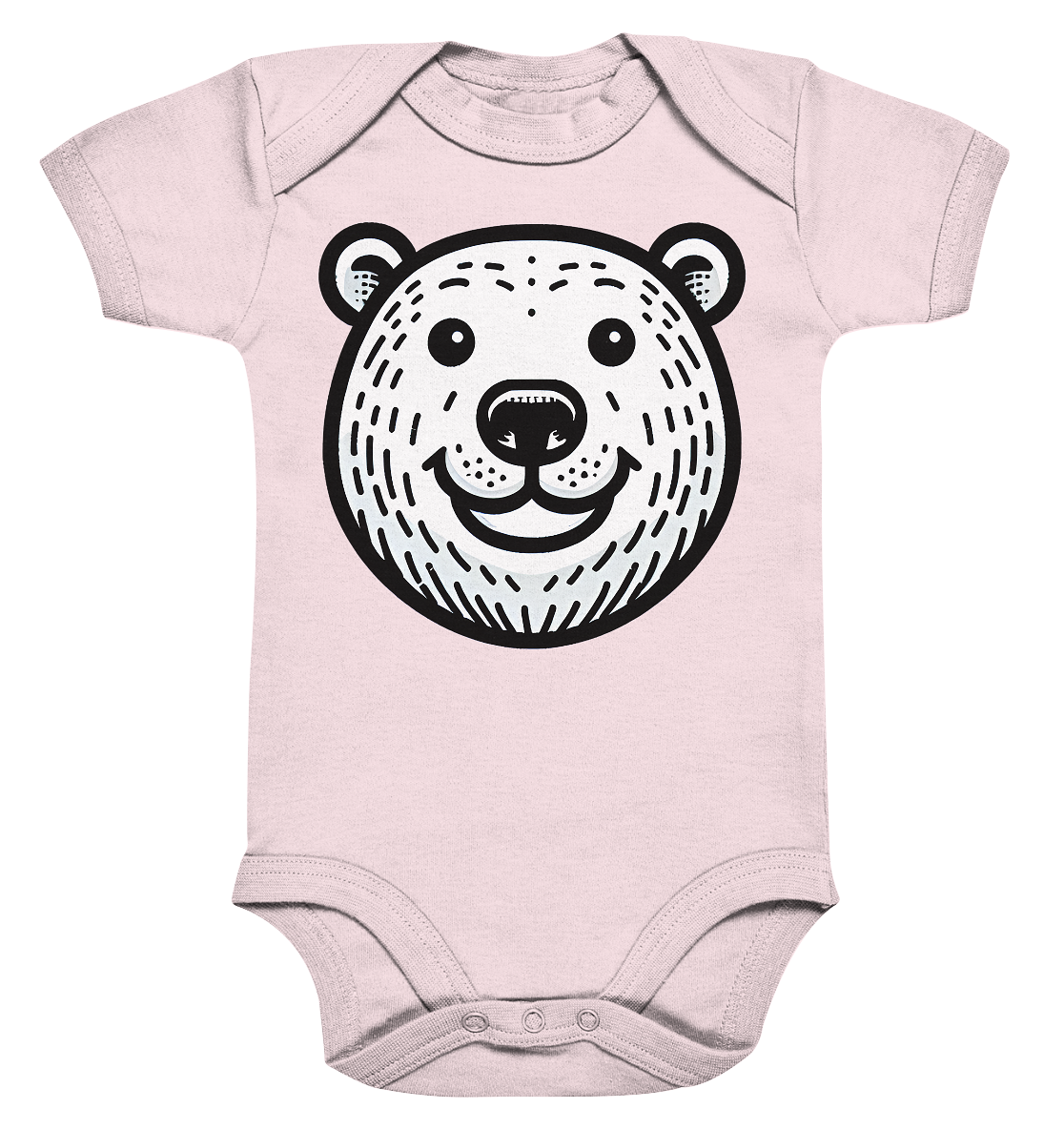 Lustiges Eisbär Gesicht   - personalisierbar  - Organic Baby Bodysuit
