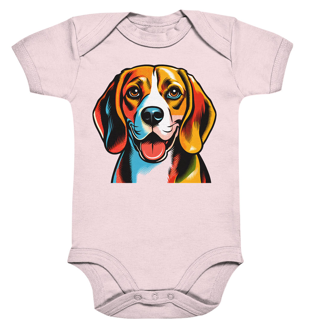 Beagle Pop Art - Personalisierbar - Organic Baby Bodysuit