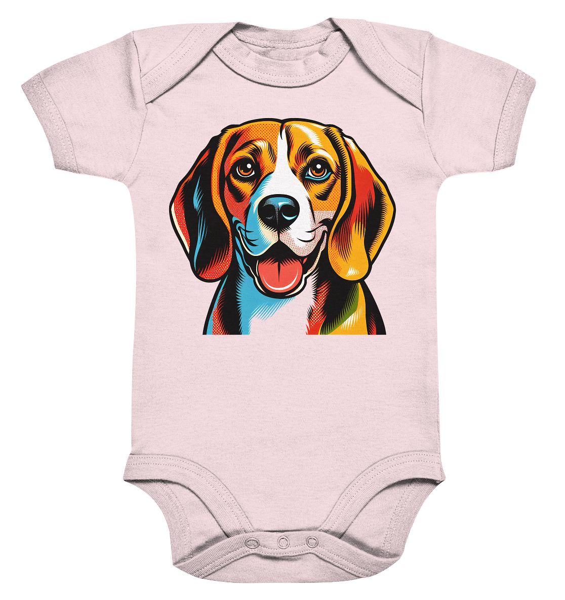 Beagle Pop Art - Personalisierbar - Organic Baby Bodysuit
