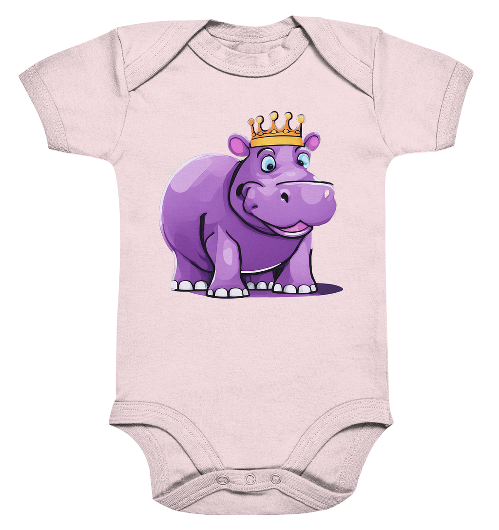 Hippo Queen Cute - personalisierbar - Organic Baby Bodysuit