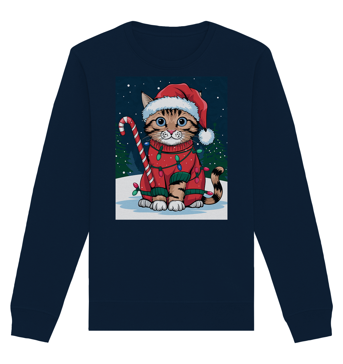 Ugly Christmas Weihnachten Katze - Organic Basic Unisex Sweatshirt