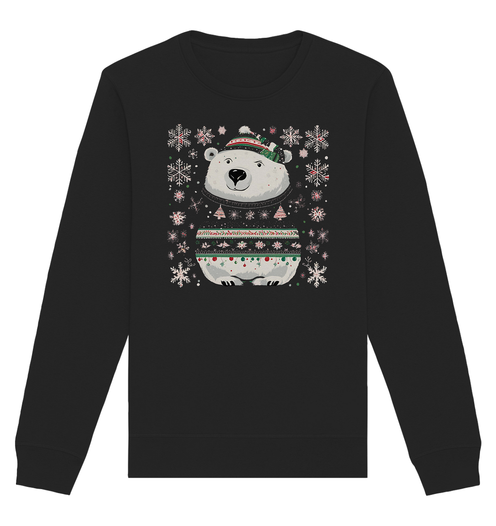 Ugly Christmas Weihnachten Eisbär  - Organic Basic Unisex Sweatshirt