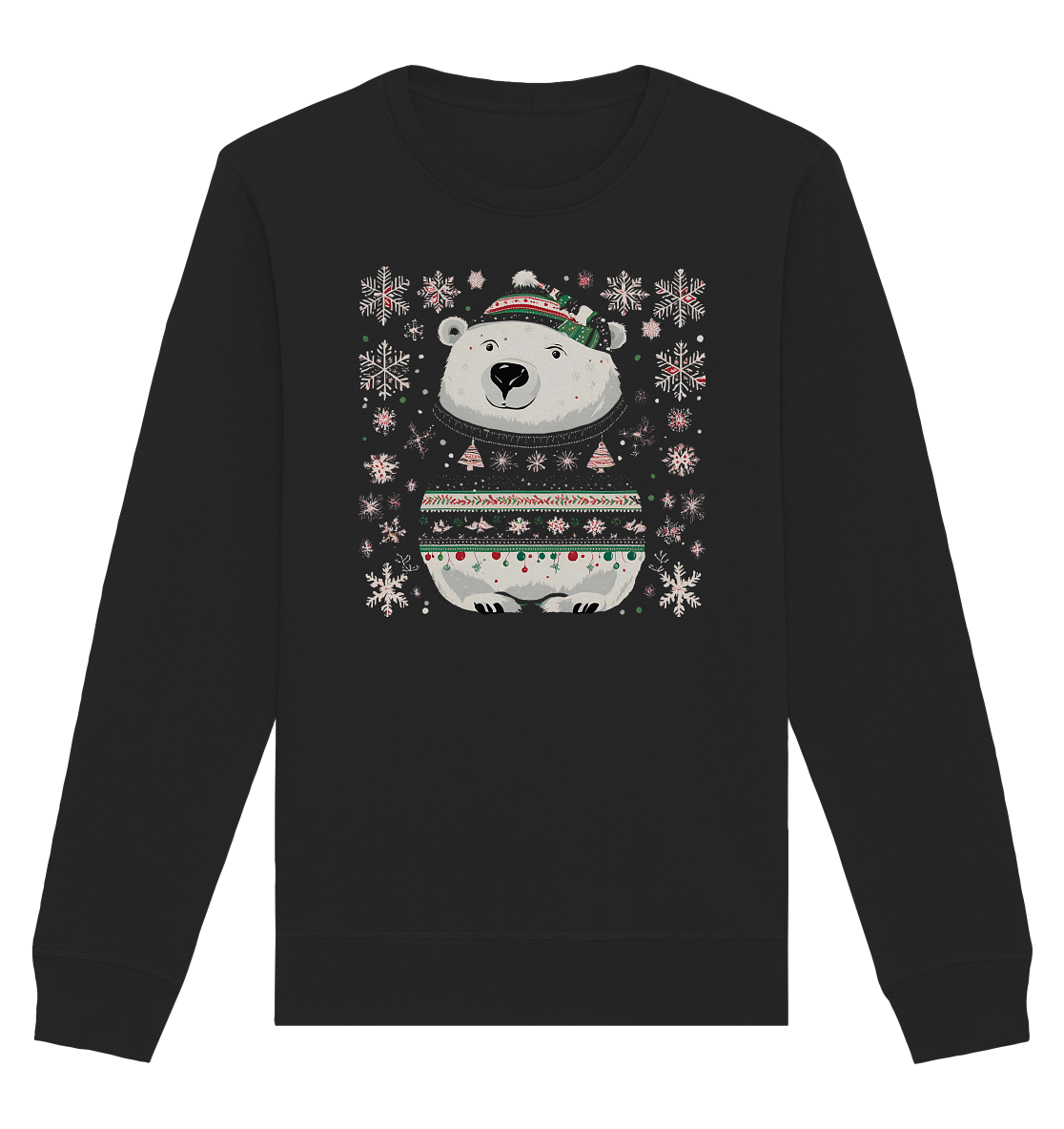 Ugly Christmas Weihnachten Eisbär  - Organic Basic Unisex Sweatshirt