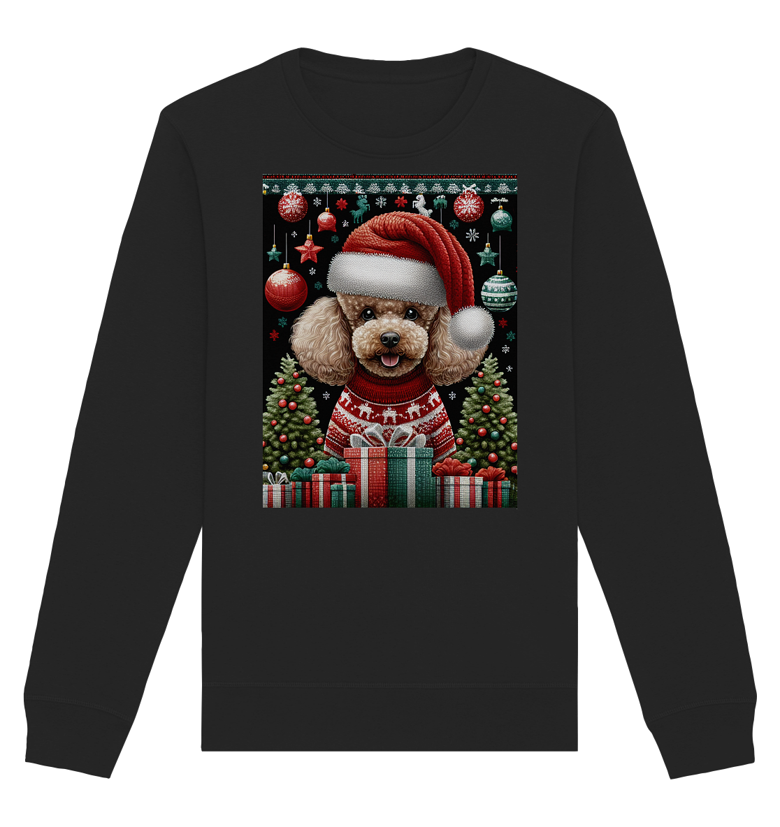 Ugly Christmas Weihnachten Pudel - Organic Basic Unisex Sweatshirt