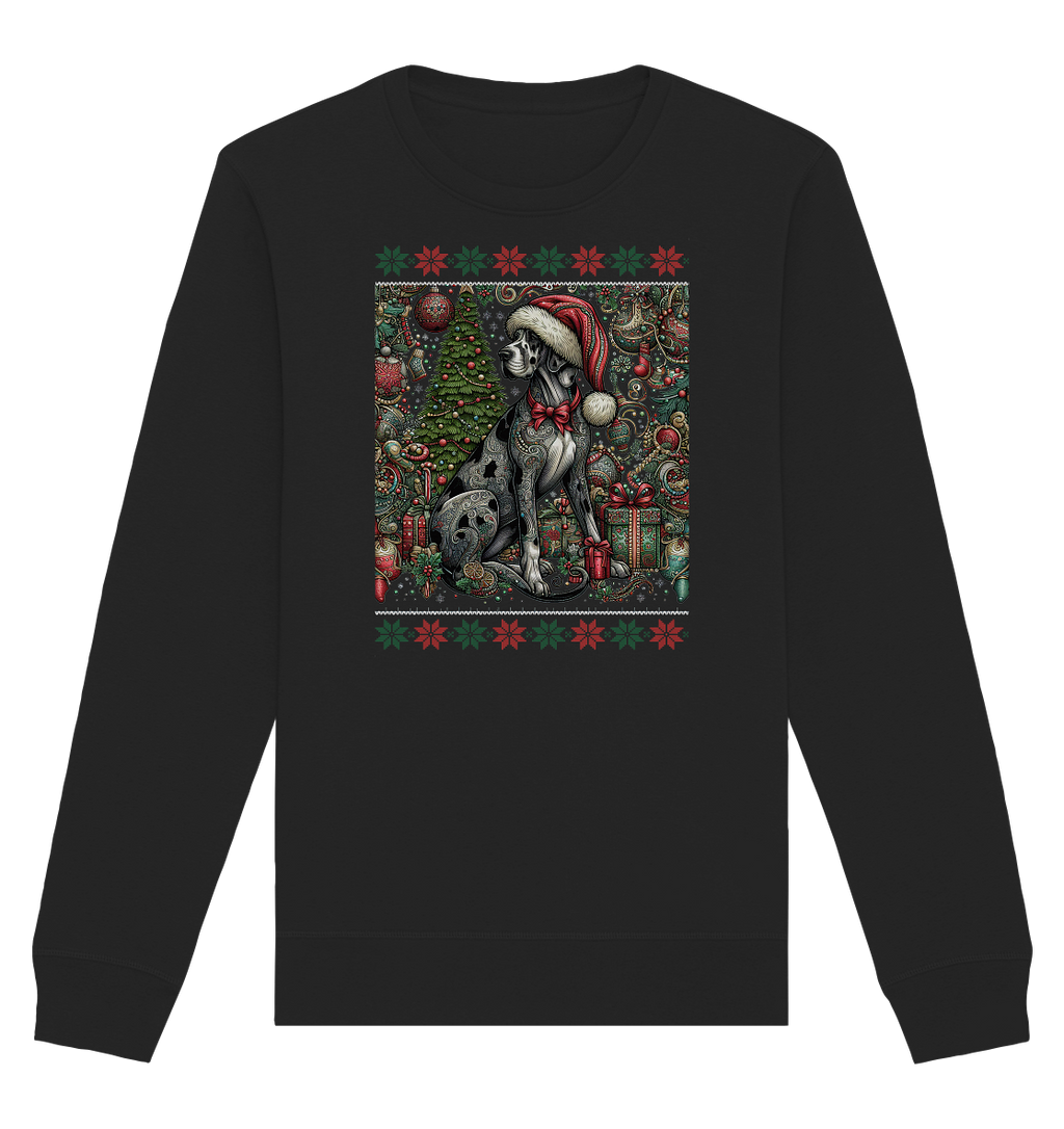 Ugly Christmas Weihnachten Dogge - Organic Basic Unisex Sweatshirt