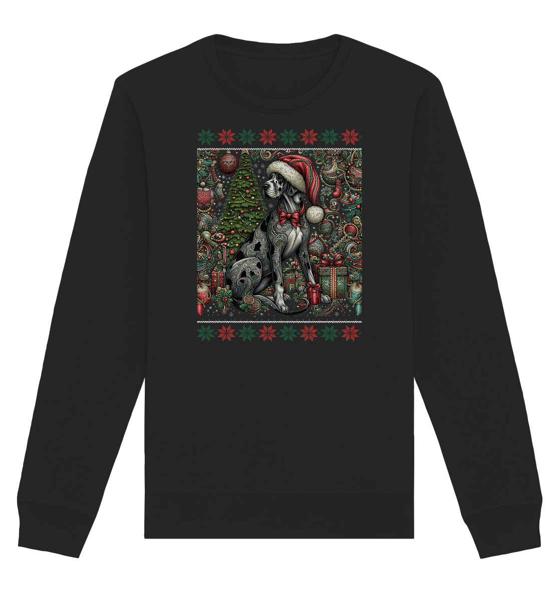 Ugly Christmas Weihnachten Dogge - Organic Basic Unisex Sweatshirt