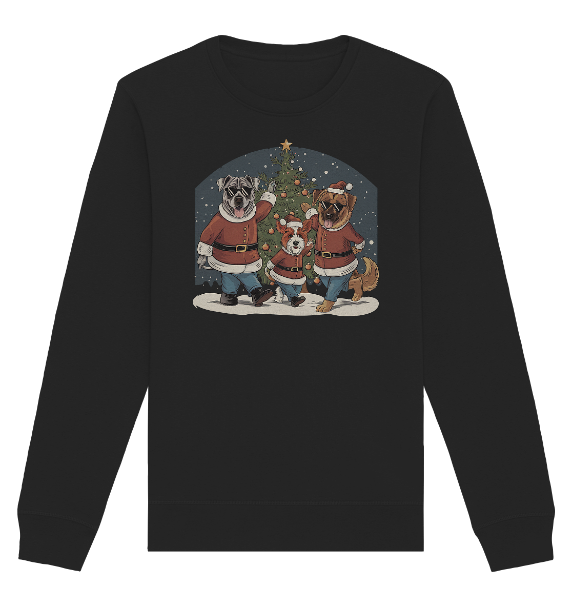 Ugly Christmas Weihnachts Hunde  - Organic Basic Unisex Sweatshirt