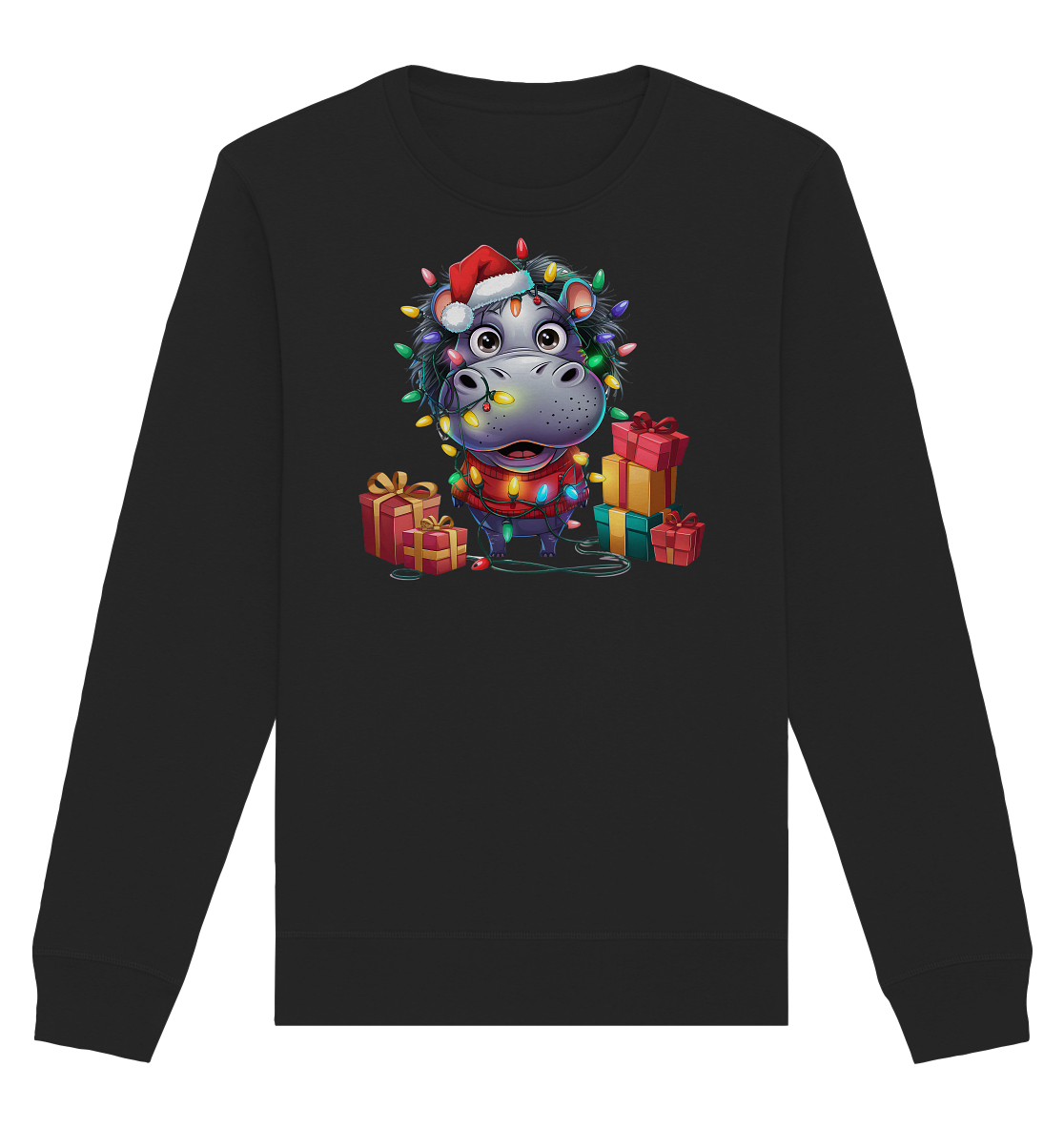 Ugly Christmas Weihnachten Hippo - Organic Basic Unisex Sweatshirt