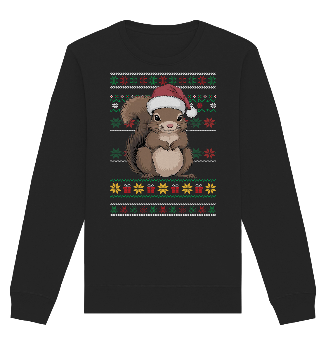 Ugly Christmas Weihnachten Eichhörnchen - Organic Basic Unisex Sweatshirt