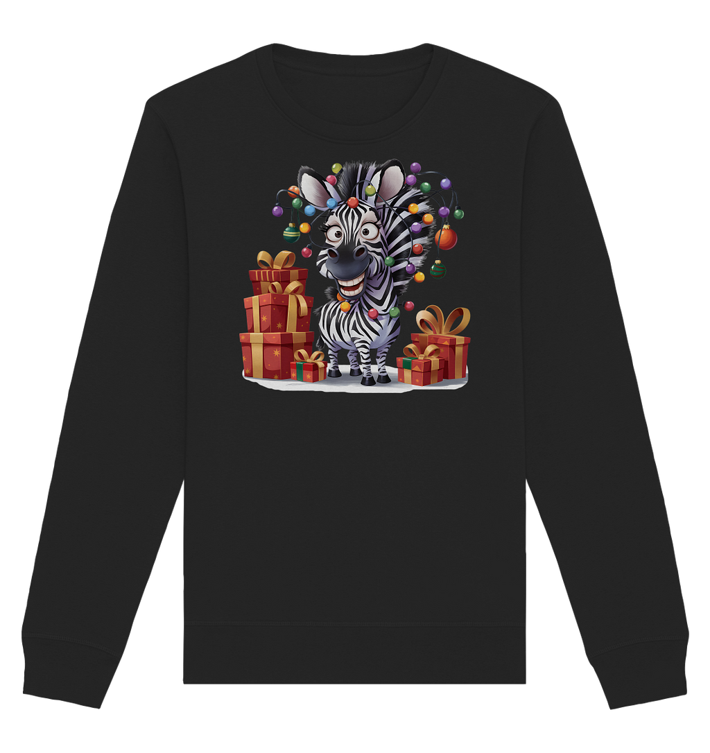 Ugly Christmas Weihnachten Zebra - Organic Basic Unisex Sweatshirt