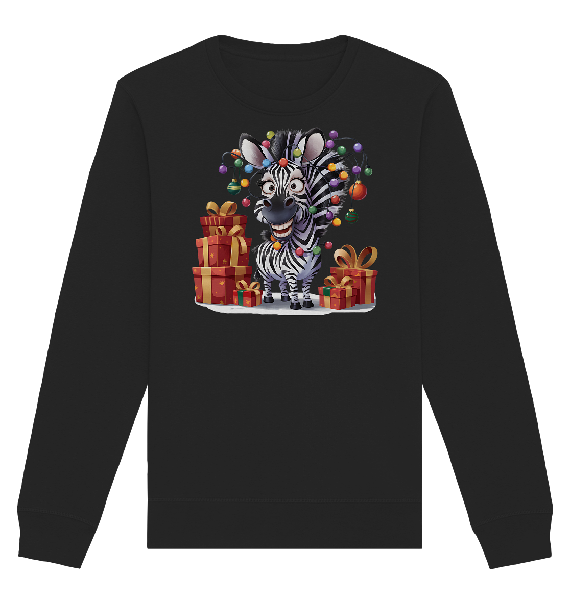 Ugly Christmas Weihnachten Zebra - Organic Basic Unisex Sweatshirt