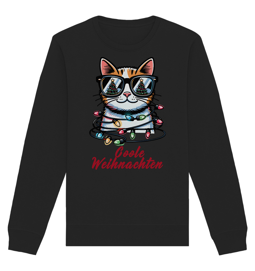 Coole Weihnachten Katze - Organic Basic Unisex Sweatshirt