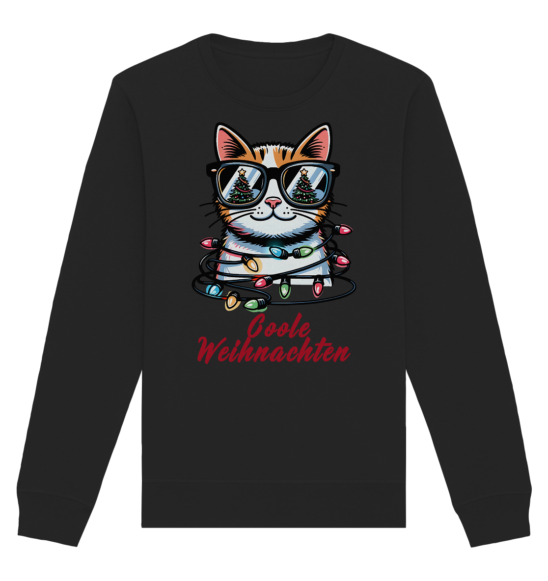 Coole Weihnachten Katze - Organic Basic Unisex Sweatshirt