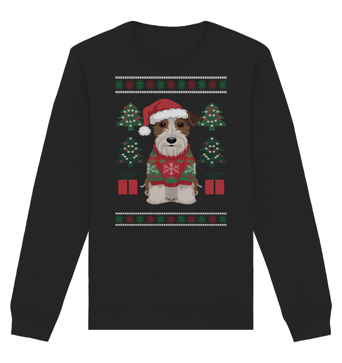 Ugly Christmas Weihnachten Terrier - Organic Basic Unisex Sweatshirt