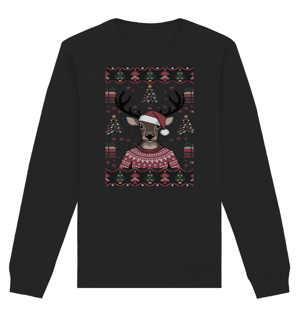Ugly Christmas Weihachten Rudolph  - Organic Basic Unisex Sweatshirt