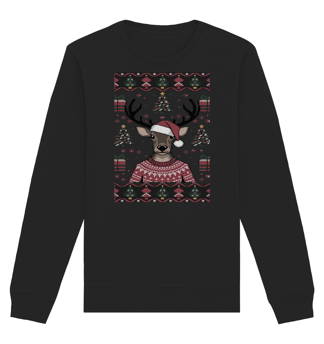 Ugly Christmas Weihachten Rudolph  - Organic Basic Unisex Sweatshirt