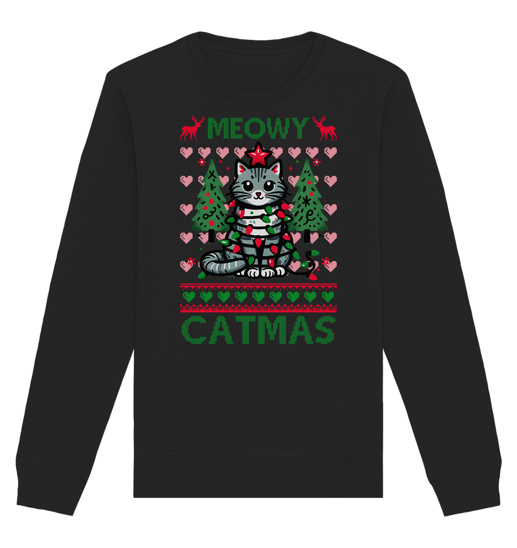 Ugly Christmas Merry Catmas - Organic Basic Unisex Sweatshirt