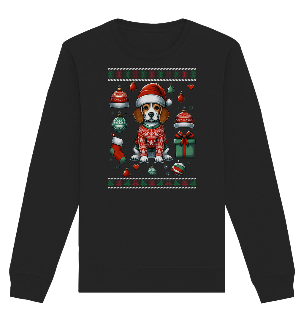 Ugly Christmas Weihnachten Beagle - Organic Basic Unisex Sweatshirt