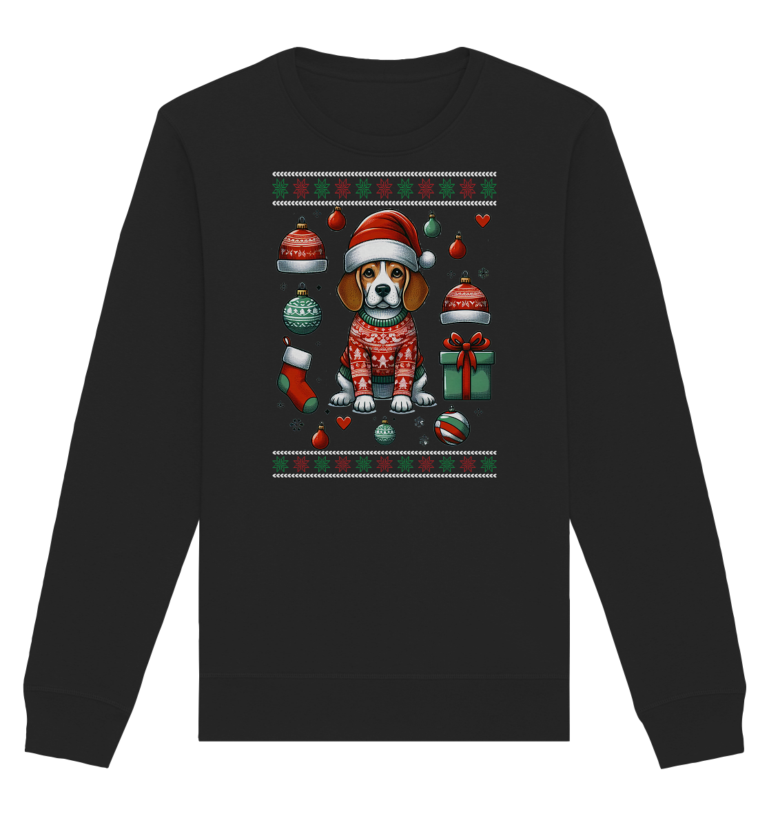 Ugly Christmas Weihnachten Beagle - Organic Basic Unisex Sweatshirt