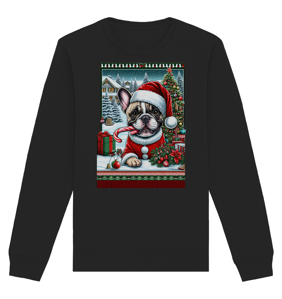 Ugly Christmas Weihnachten Mops - Organic Basic Unisex Sweatshirt