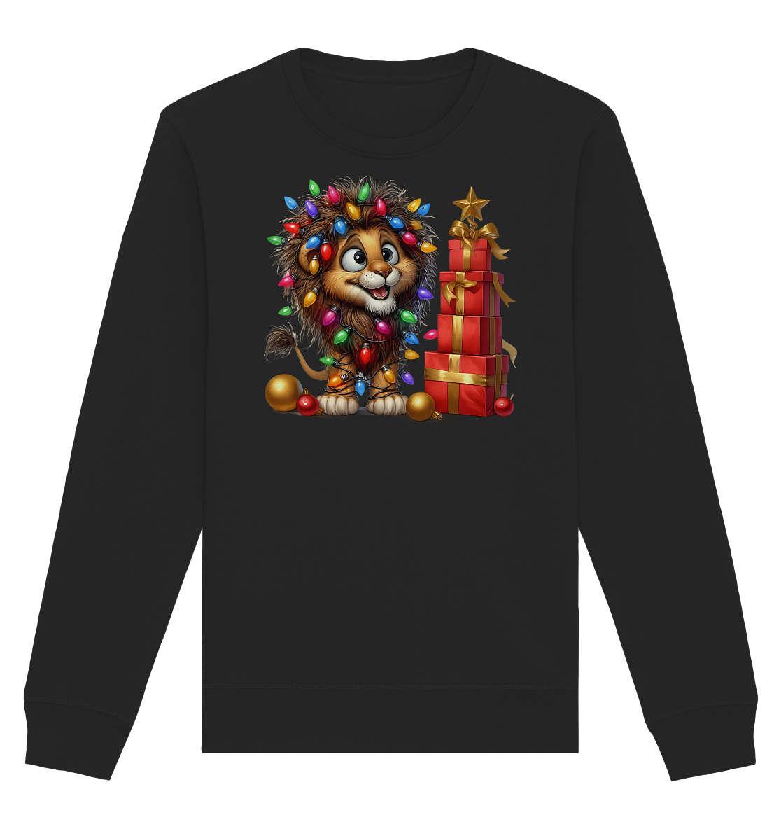 Ugly Christmas Weihnachten Crazy Löwe - Organic Basic Unisex Sweatshirt