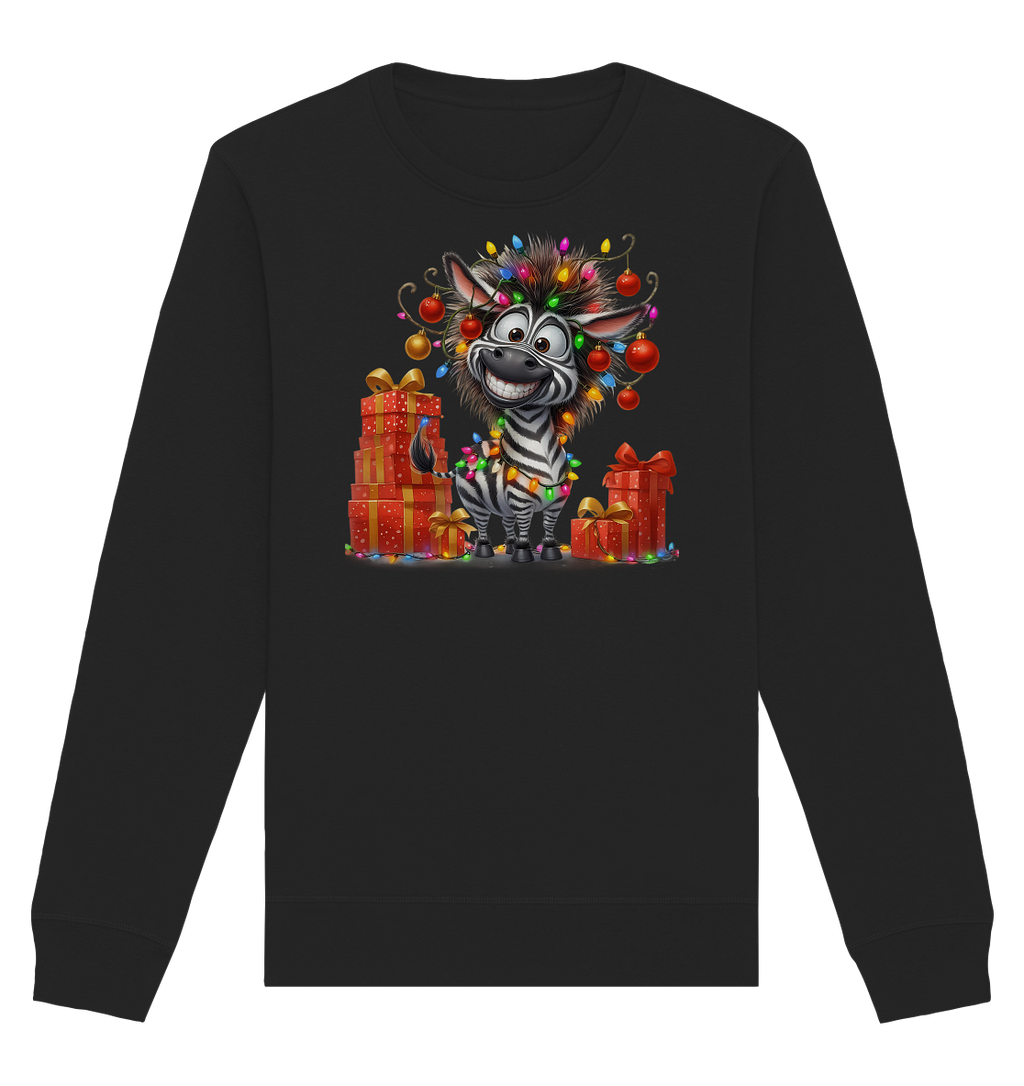 Ugly Christmas Weihnachten Crazy Zebra - Organic Basic Unisex Sweatshirt