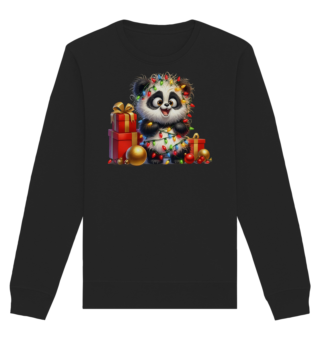 Ugly Christmas Weihnachten Crazy Panda - Organic Basic Unisex Sweatshirt