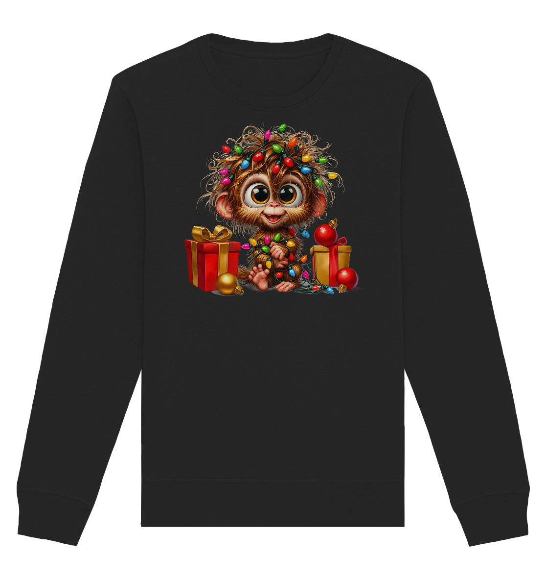 Ugly Christmas Weihnachten Crazy Affe - Organic Basic Unisex Sweatshirt