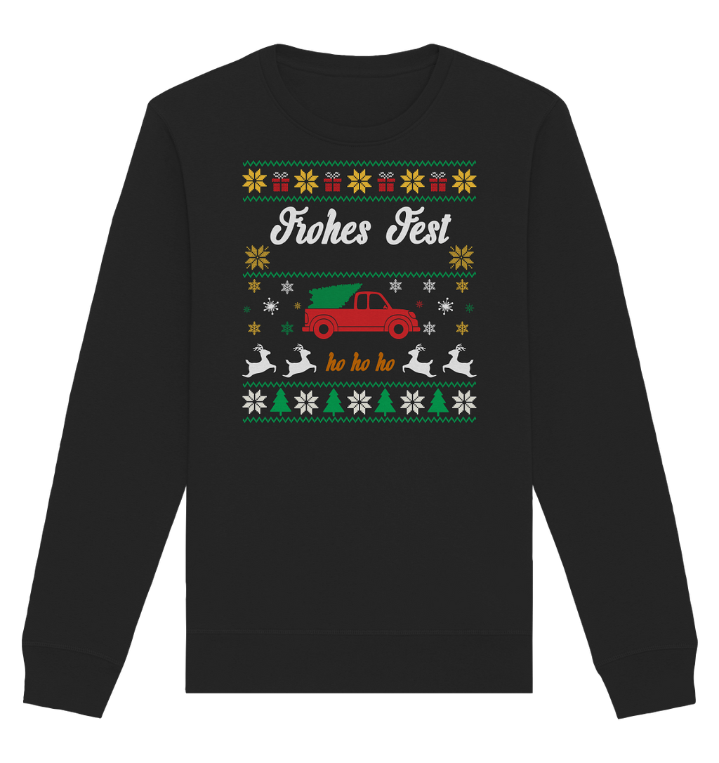 Ugly Christmas Weihnachten Frohes Fest - Organic Basic Unisex Sweatshirt