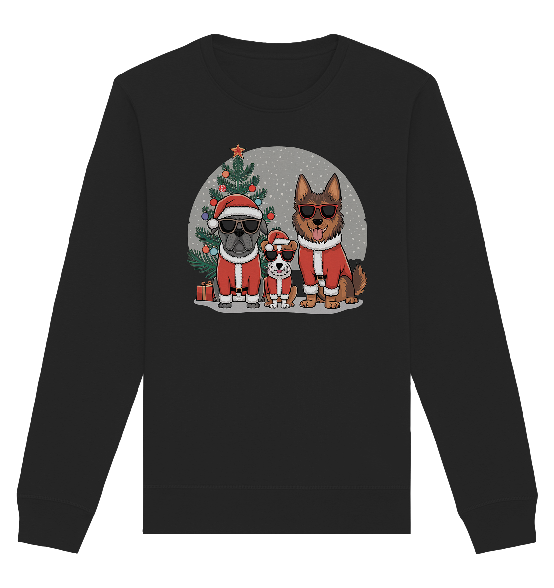 Ugly Christmas Weihnachts Hunde  - Organic Basic Unisex Sweatshirt