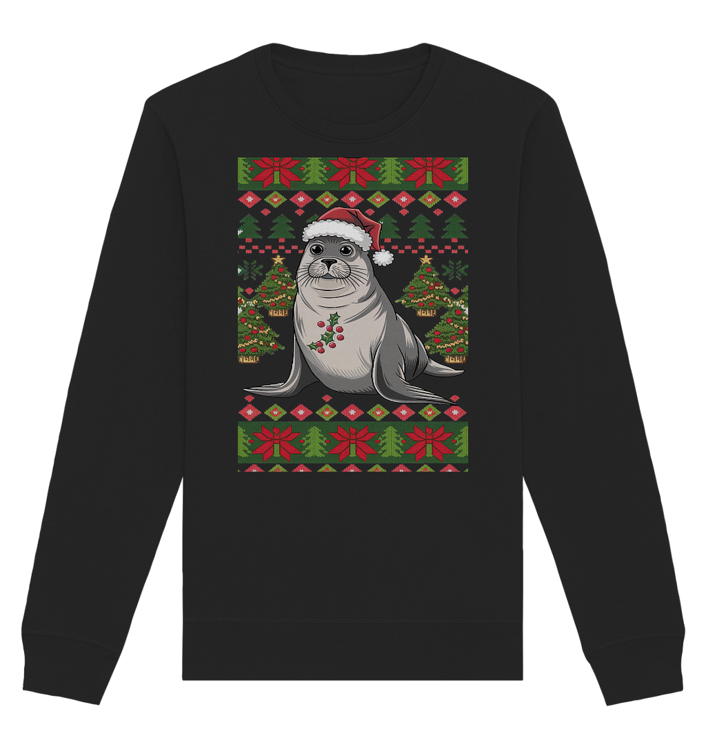 Ugly Christmas Weihnachten Robbe - Organic Basic Unisex Sweatshirt