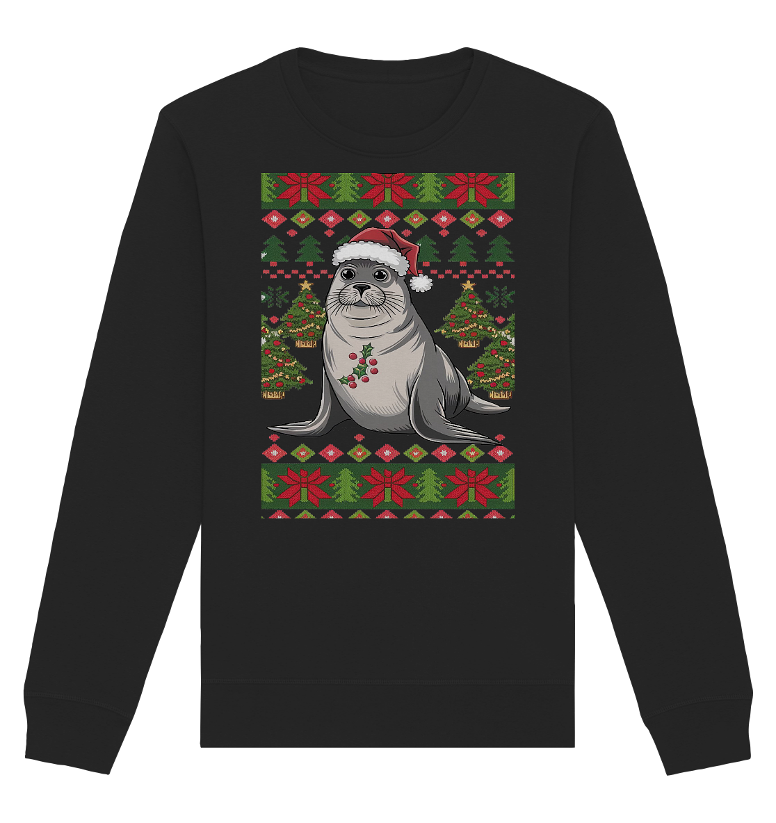 Ugly Christmas Weihnachten Robbe - Organic Basic Unisex Sweatshirt