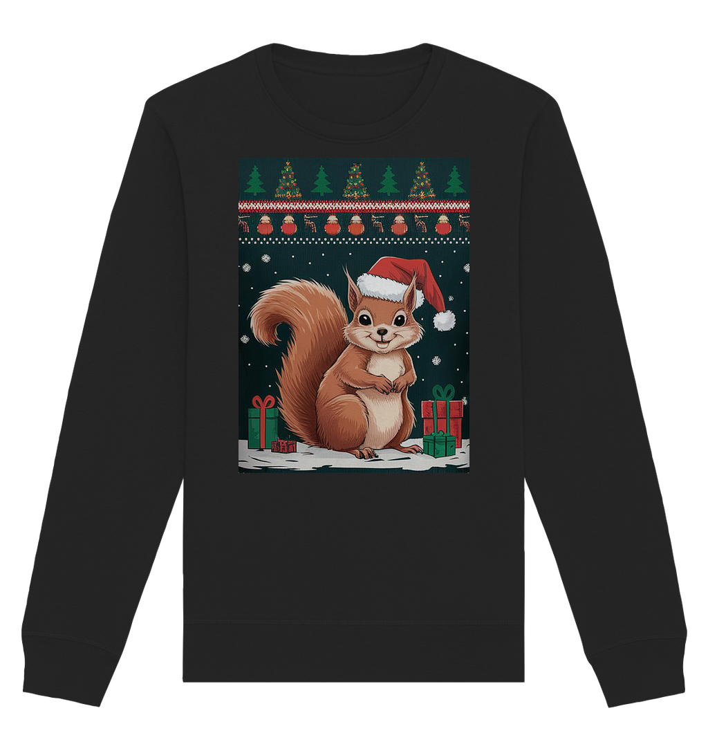 Ugly Christmas Weihnachten Eichhörnchen - Organic Basic Unisex Sweatshirt