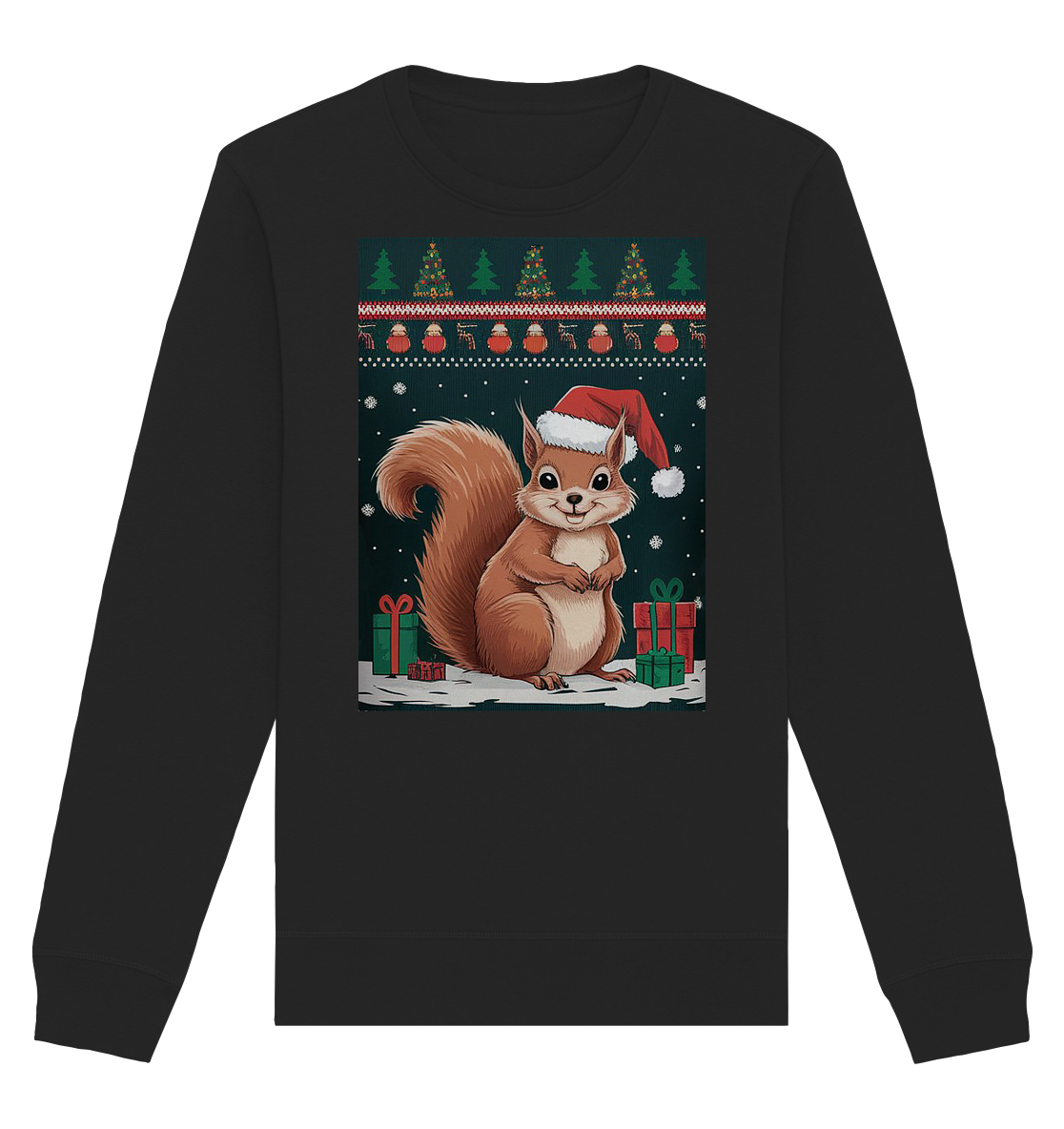 Ugly Christmas Weihnachten Eichhörnchen - Organic Basic Unisex Sweatshirt