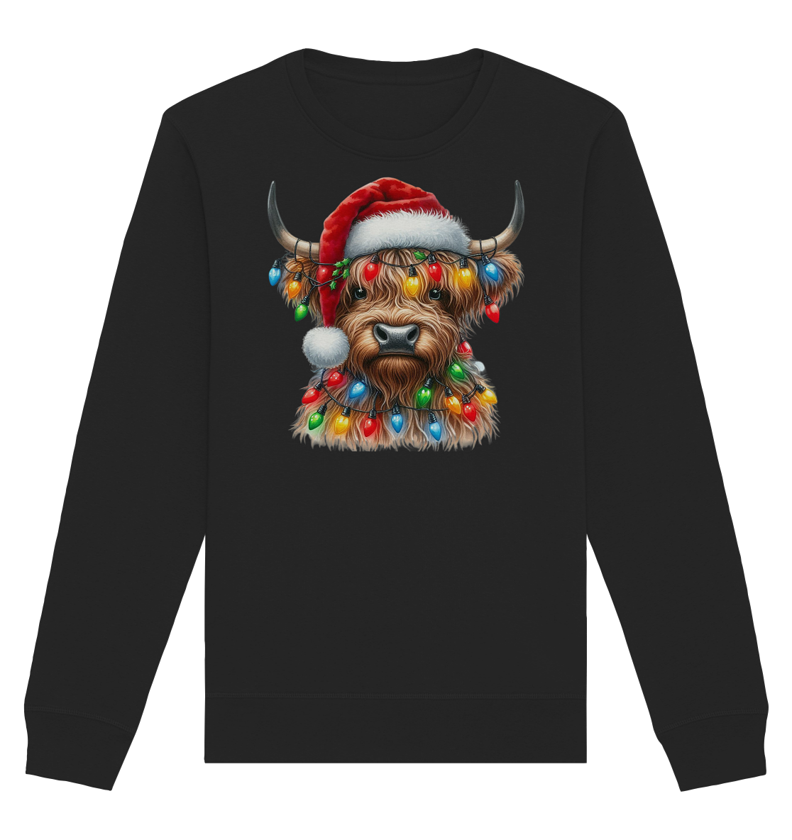 Ugly Christmas Weihnachten Highland Cow - Organic Basic Unisex Sweatshirt