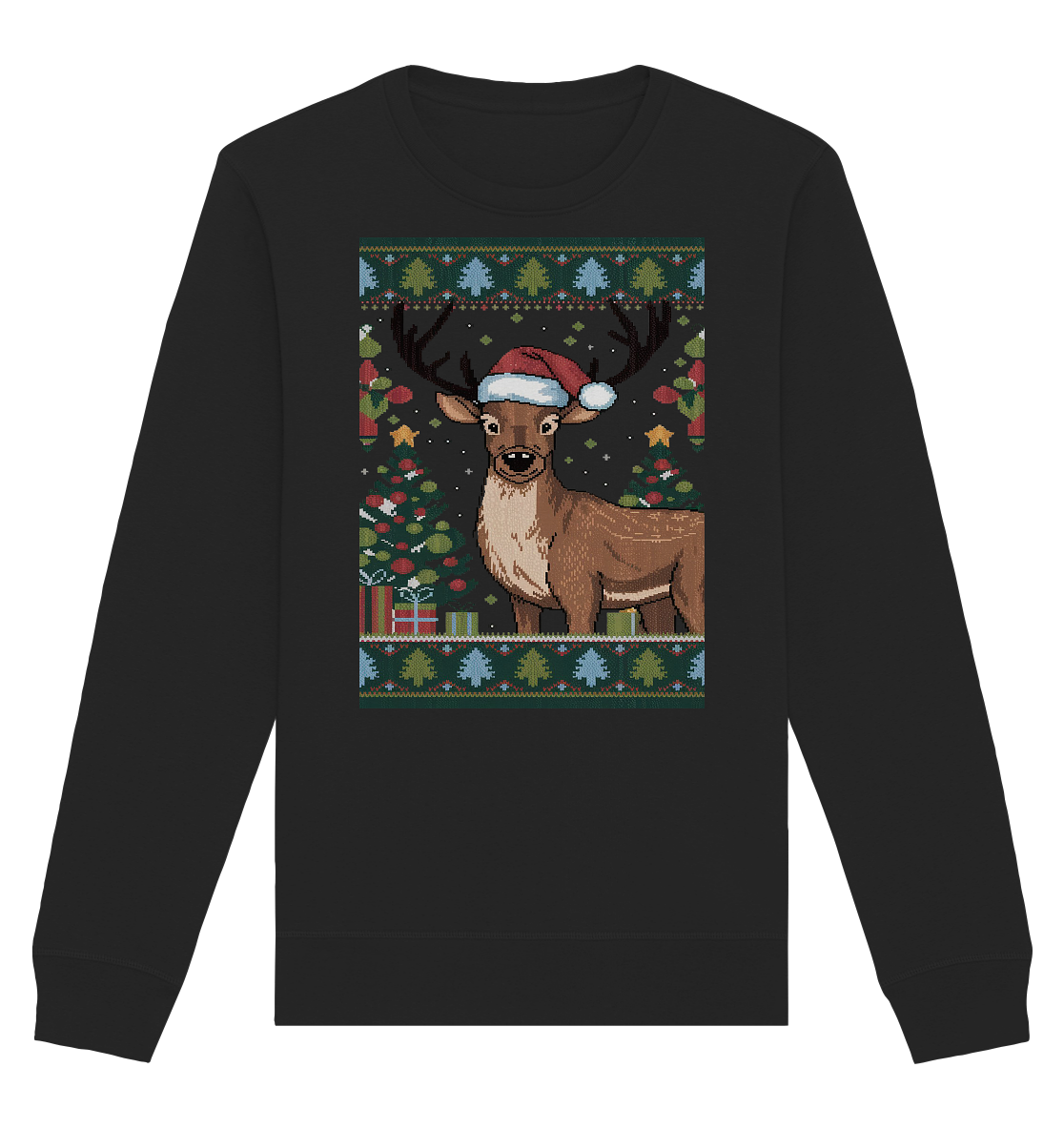 Ugly Christmas Weihachten Rudolph  - Organic Basic Unisex Sweatshirt